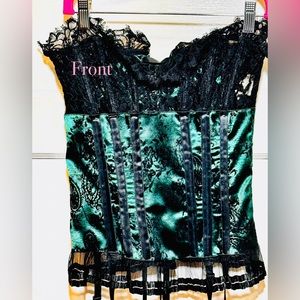 Shirley of Hollywood Boned Emerald Green  Corset Sz 34